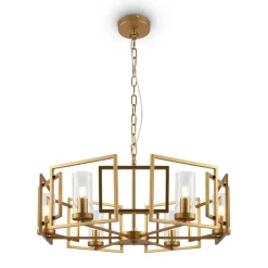 Outlet Maytoni Kronleuchter Metall Glas E14 D: 65,6 cm in Gold rund