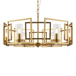 Outlet Maytoni Kronleuchter Metall Glas E14 D: 65,6 cm in Gold rund