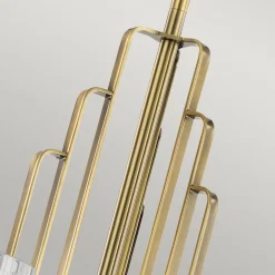 Elstead Kronleuchter Metall Glas B: 68,6 cm Art Déco in Messing CLAVA* Hängelampen|Jugendstil Lampen