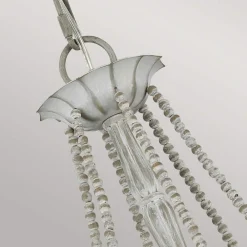 Clearance Elstead Kronleuchter Metall Holzperlen 71,1 cm breit Shabby Grau antik