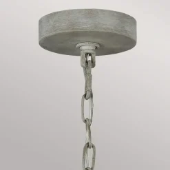 Clearance Elstead Kronleuchter Metall Holzperlen 71,1 cm breit Shabby Grau antik