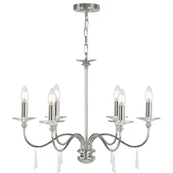 Elstead Kronleuchter Metall Kristall 6-armig CANDELA 6* Kristalllampen|Kronleuchter