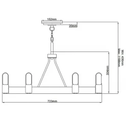 Online Elstead Kronleuchter Metall rund Ø 72,3 cm H: max. 119,8 cm E27