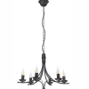 Lamkur Kronleuchter Metall Rustikal 6-armig E14 Schwarz* Hängelampen|Kronleuchter