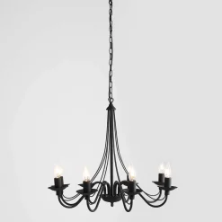 Best ALDEX Kronleuchter Metall Schwarz Rustikal E14 Esszimmer