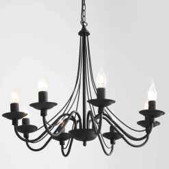 Best ALDEX Kronleuchter Metall Schwarz Rustikal E14 Esszimmer