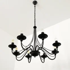 Best ALDEX Kronleuchter Metall Schwarz Rustikal E14 Esszimmer