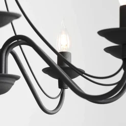 Best ALDEX Kronleuchter Metall Schwarz Rustikal E14 Esszimmer