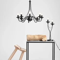 Best ALDEX Kronleuchter Metall Schwarz Rustikal E14 Esszimmer