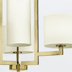 New Elstead Kronleuchter Metall Stoff 62,9 cm breit 4x E27 mit Schirm