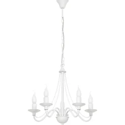 ALDEX Kronleuchter Metall Weiß 5 Arme Rustikal Esszimmer* Hängelampen|Esszimmer Lampen