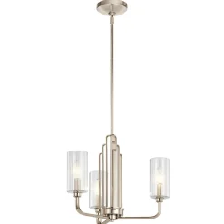 Elstead Kronleuchter mit Schirm Ø 45, 9cm Jugendstil Metall Glas* Hängelampen|Esszimmer Lampen