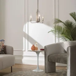 Elstead Kronleuchter mit Schirm Ø 45, 9cm Jugendstil Metall Glas* Hängelampen|Esszimmer Lampen