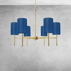 Sale Giovanni Battista Kronleuchter mit Schirm Ø 88 cm Messing Stoff SOFIS