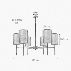 Sale Giovanni Battista Kronleuchter mit Schirm Ø 88 cm Messing Stoff SOFIS