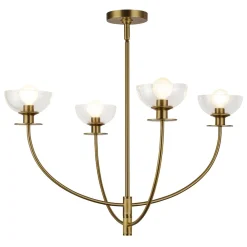 Discount Elstead Kronleuchter mit Schirm B: 67,3 cm 4-flammig E14 Metall Glas