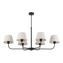 TK Lighting Kronleuchter mit Schirm groß 6-armig E27 100 cm lang* Deckenleuchten|Schlafzimmer Lampen