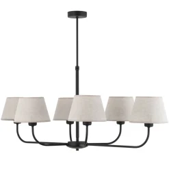 TK Lighting Kronleuchter mit Schirm groß 6-armig E27 100 cm lang* Deckenleuchten|Schlafzimmer Lampen