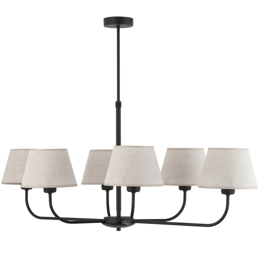 TK Lighting Kronleuchter mit Schirm groß 6-armig E27 100 cm lang* Deckenleuchten|Schlafzimmer Lampen