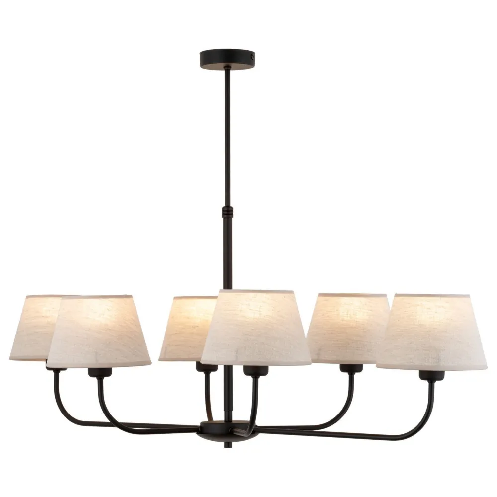 TK Lighting Kronleuchter mit Schirm groß 6-armig E27 100 cm lang* Deckenleuchten|Schlafzimmer Lampen