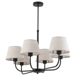 TK Lighting Kronleuchter mit Schirm groß 6-armig E27 100 cm lang* Deckenleuchten|Schlafzimmer Lampen