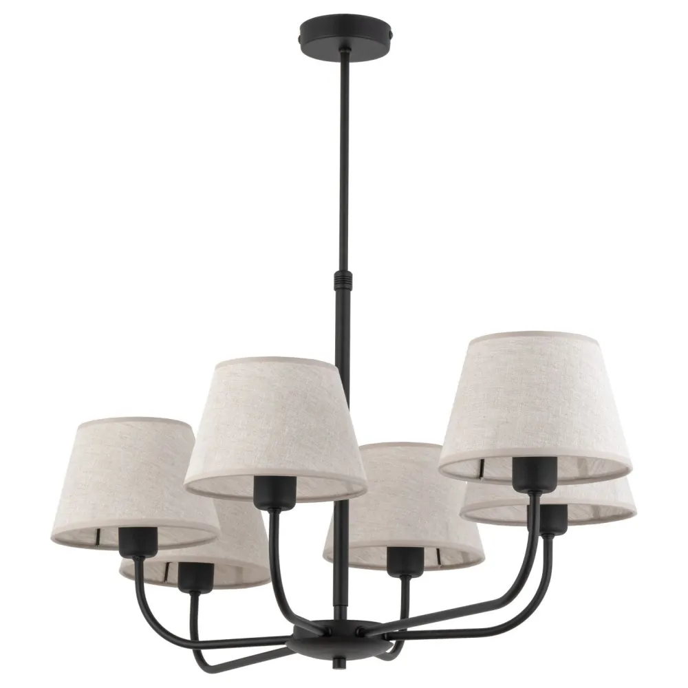 TK Lighting Kronleuchter mit Schirm groß 6-armig E27 100 cm lang* Deckenleuchten|Schlafzimmer Lampen