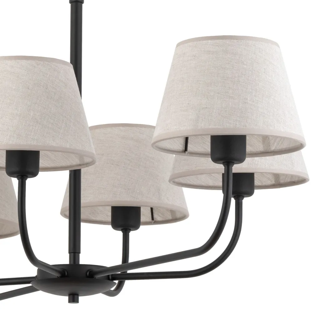 TK Lighting Kronleuchter mit Schirm groß 6-armig E27 100 cm lang* Deckenleuchten|Schlafzimmer Lampen