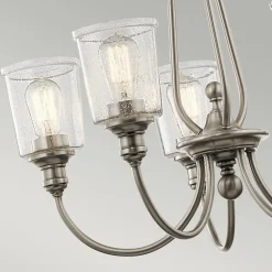 Outlet Elstead Kronleuchter mit Schirm Glas Metall Ø66cm Jugendstil