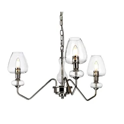 Elstead Kronleuchter mit Schirm in Nickel 3-armig Metall Glas