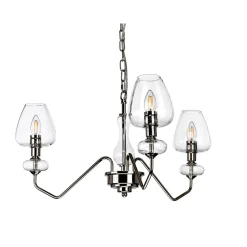 Elstead Kronleuchter mit Schirm in Nickel 3-armig Metall Glas