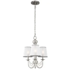 Elstead Kronleuchter mit Schirm in Weiß Edelstahl Esszimmer* Wohnzimmerlampen|Esszimmer Lampen