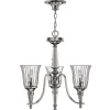 Elstead Kronleuchter mit Schirm Kristallglas in Silber Esszimmer* Hängelampen|Jugendstil Lampen