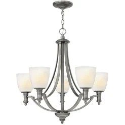 Elstead Kronleuchter mit Schirm verstellbar bis 2,3m LESLANE* Jugendstil Lampen|Glaslampen