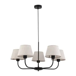 Discount TK Lighting Kronleuchter Modern Metall Stoff Schirm 5-flammig E27