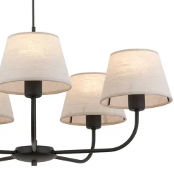 Discount TK Lighting Kronleuchter Modern Metall Stoff Schirm 5-flammig E27