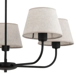 Discount TK Lighting Kronleuchter Modern Metall Stoff Schirm 5-flammig E27