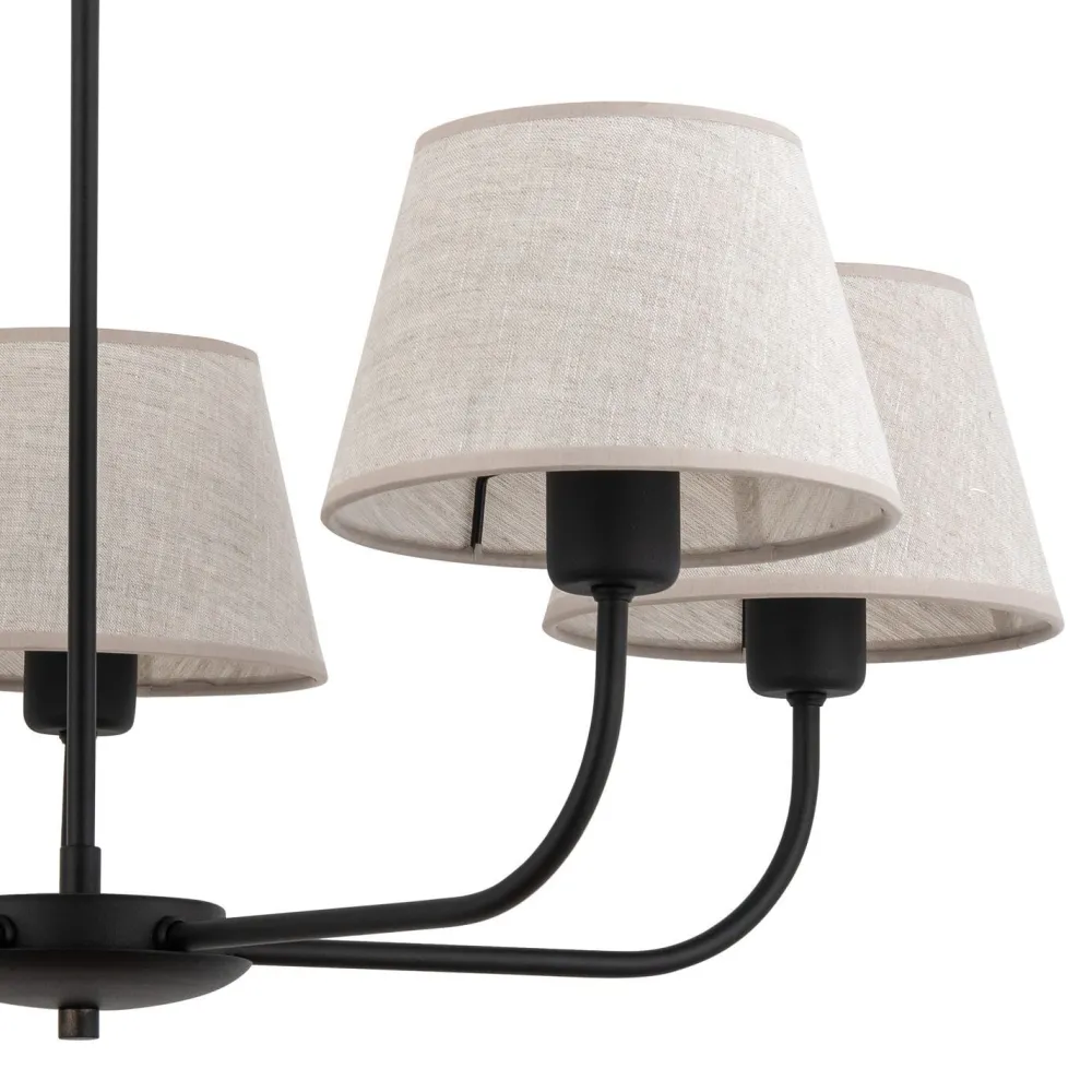 Discount TK Lighting Kronleuchter Modern Metall Stoff Schirm 5-flammig E27