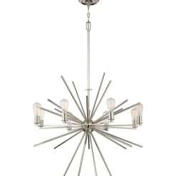 Elstead Kronleuchter NELI in Silber Ø86cm 6xE27 Lampe