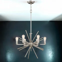 Elstead Kronleuchter NELI in Silber Ø65cm kürzbar Lampe* Moderne Lampen|Designerlampen