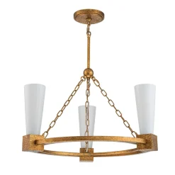 Elstead Kronleuchter Ring Metall Glas B: 66 cm H: max. 188 cm 3x E27* Hängelampen|Wohnzimmerlampen