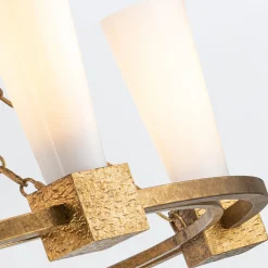 Elstead Kronleuchter rund D: 106 cm E27 Metall Glas in Gold antik Weiß* Hängelampen|Wohnzimmerlampen