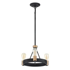 Elstead Kronleuchter rund D: 42,2 cm H: max. 117,5 cm Metall 3x E27