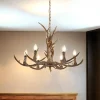 Searchlight Kronleuchter Rustikal aus Resin künstliches Geweih Ø 80 cm* Hängelampen|Wohnzimmerlampen