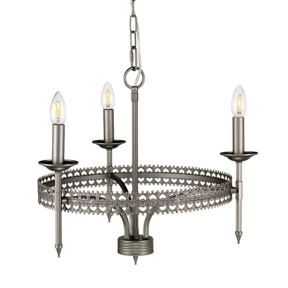 Elstead Kronleuchter rustikal in Eisen antik Ø56cm rund* Hängelampen|Rustikale Lampen