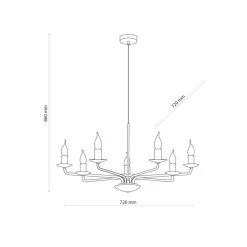Discount TK Lighting Kronleuchter Rustikal Metall Schwarz 7-flammig E27