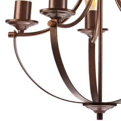 Clearance Lamkur Kronleuchter Rustikal Metall Ø 45 cm 5-flammig E27 Braun