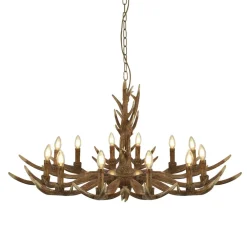 Searchlight Kronleuchter Rustikal Resin-Geweih Ø 108 cm groß* Hängelampen|Esszimmer Lampen