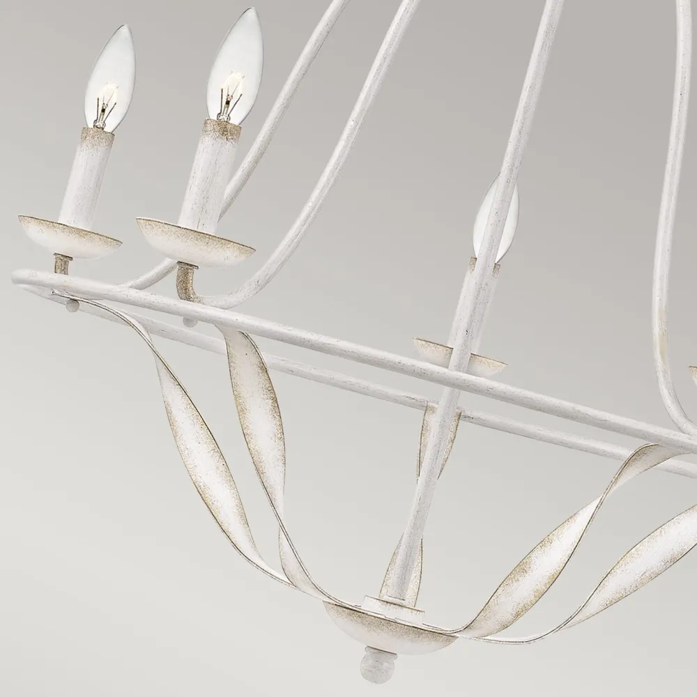 Discount Elstead Kronleuchter Rustikal Shabby Weiß Ø 63,6 cm 5x E14