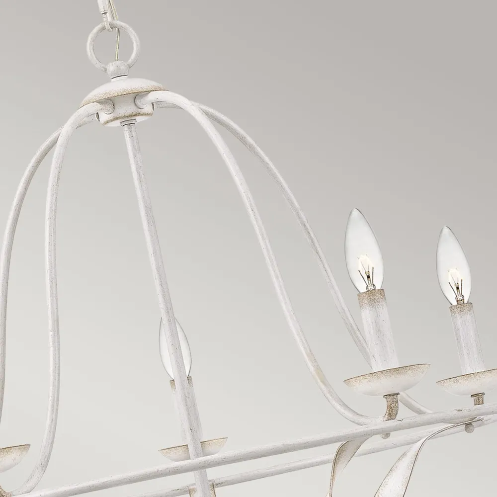 Discount Elstead Kronleuchter Rustikal Shabby Weiß Ø 63,6 cm 5x E14