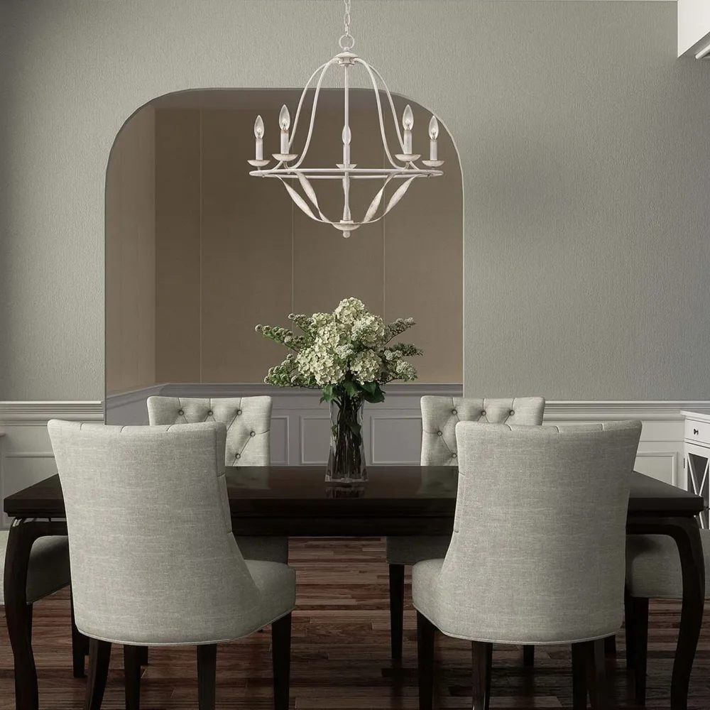 Discount Elstead Kronleuchter Rustikal Shabby Weiß Ø 63,6 cm 5x E14